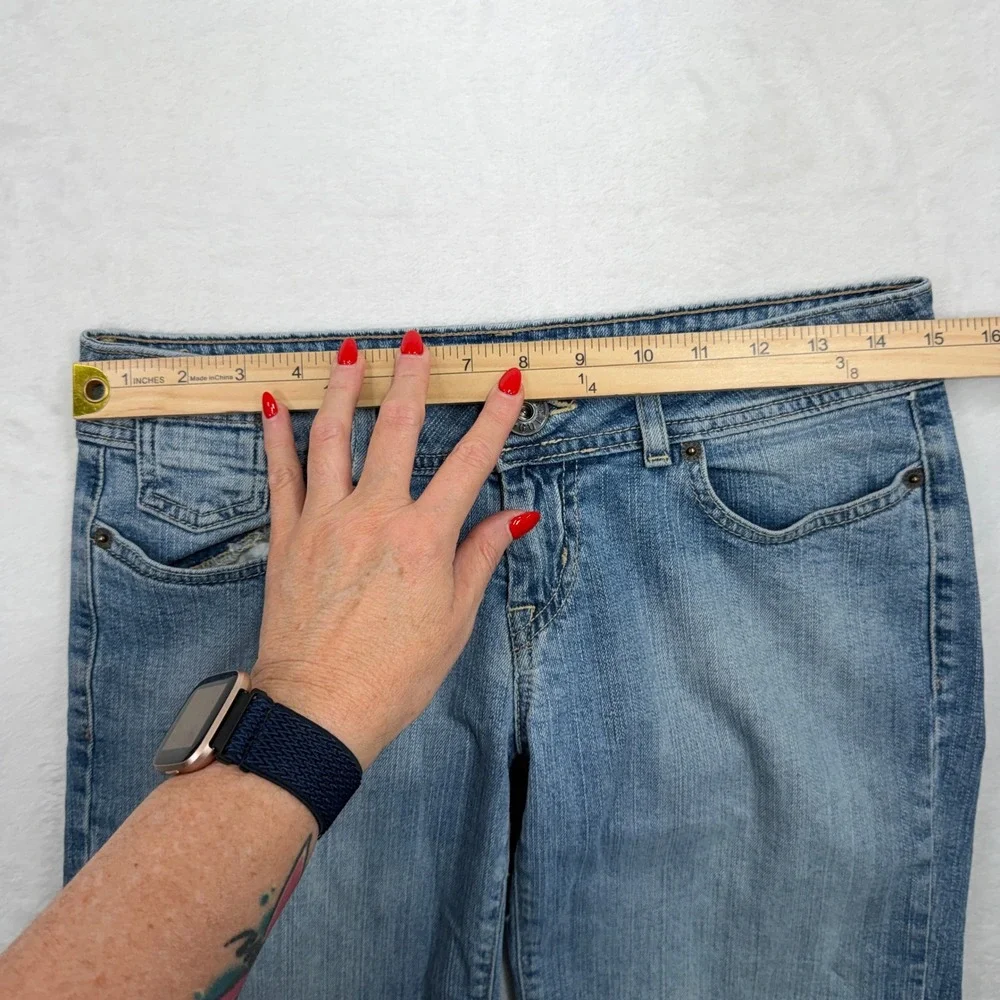 Guess Jeans 28 Bermuda Jorts Shorts Denim Grunge Stretch Cuffed Medium Wash Blue